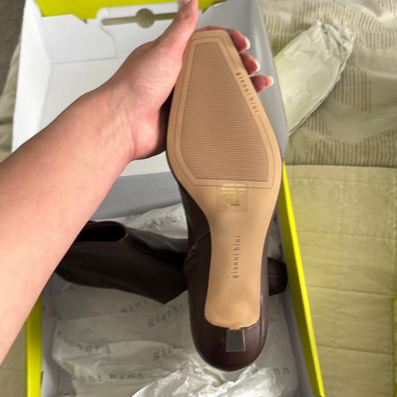 Ganni Brown Leather Ankle Boots - Picture 2 of 2